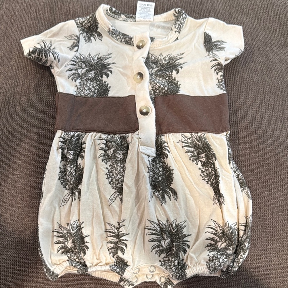 Kate Quinn Cream and Brown Pineapple Bodysuit